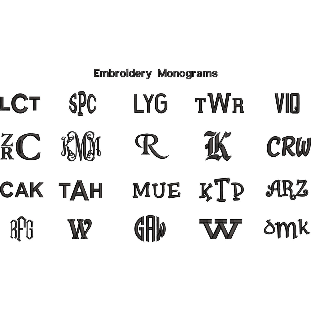 Embroidered Monogram Options