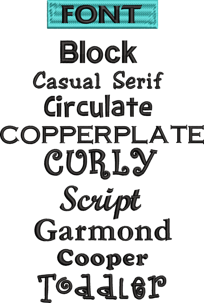 Embroidery Font Options